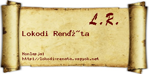 Lokodi Renáta névjegykártya